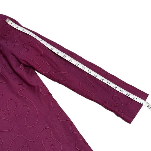 Casual Corner Maroon Round Neck Long Sleeve Blouse Size 10 - Picture 11 of 14